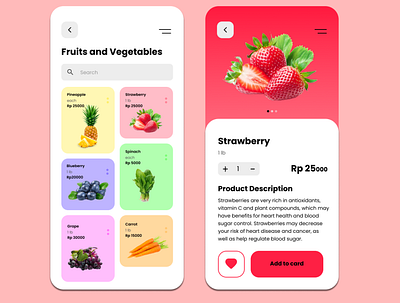 Fresh Food App app app design e commerce e commerce app e commerce design e commerce shop ecommerce fruits mobile app mobile app design mobile design mobile ui vegetables