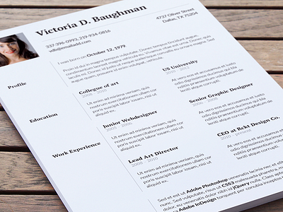 Clean CV business clean corporate curriculum vitae cv minimal modern print resume simple