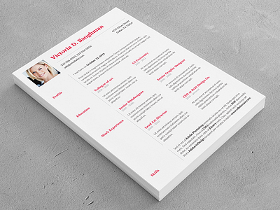 Clean Resume / Minimal CV business clean corporate curriculum vitae cv minimal modern print resume simple