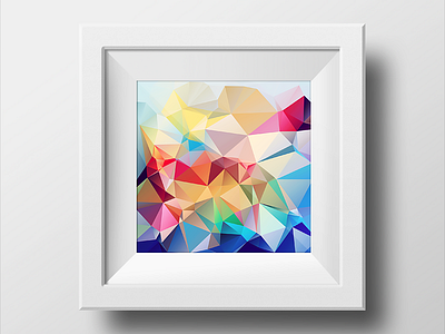 Low-poly / polygonal framed picture abstract background flat frame geometric low mock up poly polygonal shape texture triangle