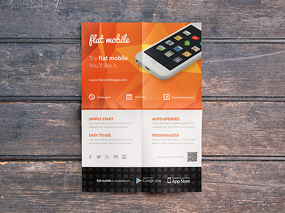 Mobile Application / Phone App flyer presentation ad app flat flyer icon indesign iphone minimal mobile phone print smartphone