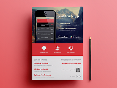 Mobile Application / Phone App flyer ad app flat flyer icon indesign iphone minimal mobile phone print smartphone