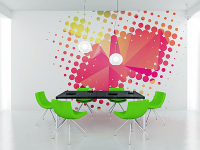 Halftone & low-poly polygonal wall concept design geometry graphic halftone low poly minimal modern polygonal wall wallpaper