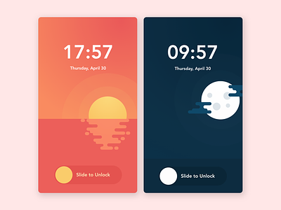 Custom Wallpaper & Lock Screen android flat illustration ios lock screen simple time