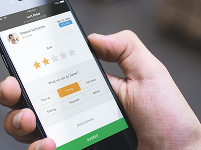 GO-JEK's New Rating Driver Redesign app clean driver flat gojek ios ios7 iphone rating uber