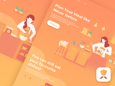 MoKitchen - Kitchen Web & App Concept design flat freebies illustration ios kitchen mom web