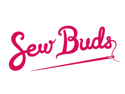 Sew Buds logo logo script sewing