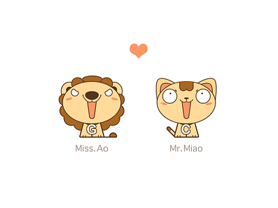 Cat&Big Cat cat couples lion love miss mr