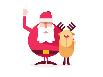 Merry Christmas christmas claus illustration merry reindeer santa
