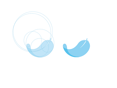 Feather auxiliary blue feather icon line logo