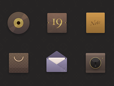 ICON X6-Retro calendar camera icon mail music note store theme