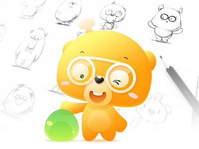 Candy Bear bear candy cartoon doctor lovely mascot sketch