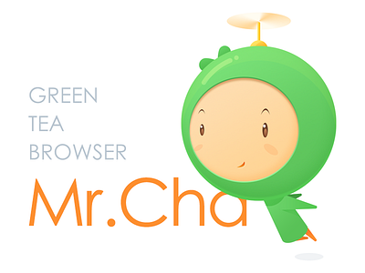 Mr.Cha boy cartoon earth fly green mascot world