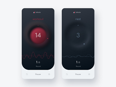 Tabata Timer countdown darkmode design neumorphism tabata timer uidesign uxdesign visual design workout