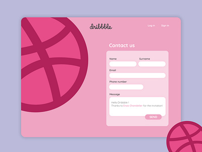 Hello Dribbble ! contact form branding contact contact form design hellodribbble ui web