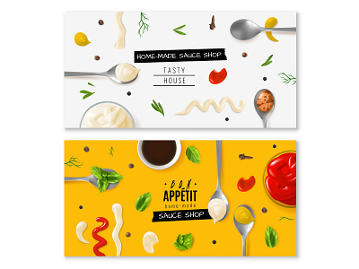 Vector mayo banners advertising banner cards design horizontal illustration ingredients mayo mayonnaise poster sauce vector