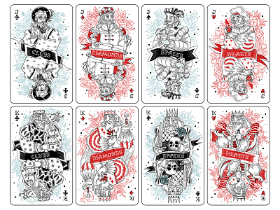 vector playing cards cards clubs collection crosses deck design diamonds hearts illustration jack king man set spades suit vector