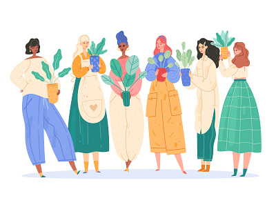 Women with plants