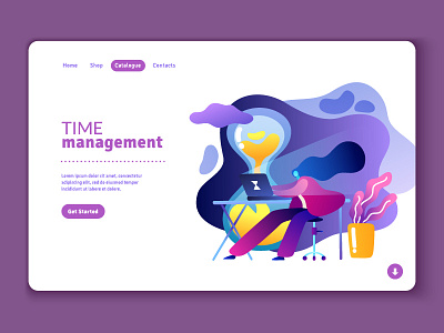 Time Management landing page template time management vector web