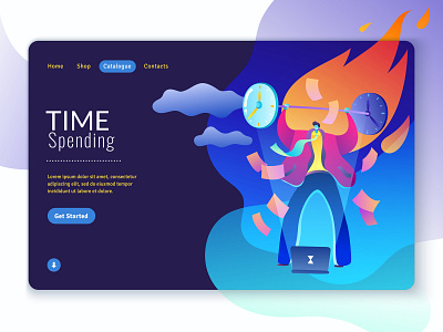 Deadline deadline illustration landing page time management vecor web work worker workerman