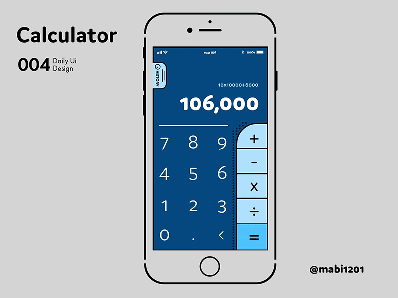 Daily UI / #004 / Calculator 100 day challenge calculator dailyui memphis ui