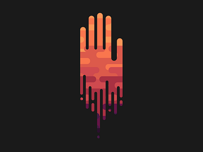 Drowning Hand hand illustrator sunrise vector vectorial