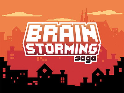 Brainstorming Saga art brainstorming game logo pixel saga