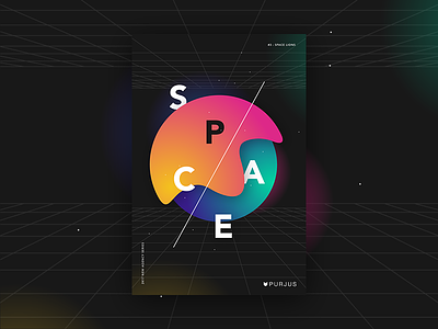 #3 - Space Lions design gradient graphic lions poster purjus space vidid