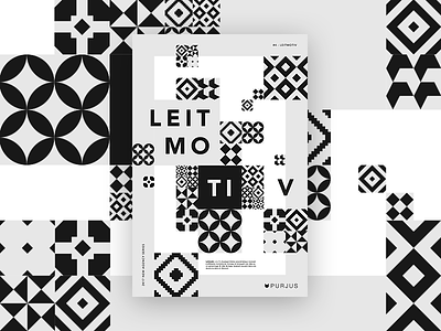 #4 - Leitmotiv black design geometric graphic leitmotiv pattern poster purjus white