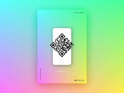 #8 - Slide to unlock code colorful design gradient graphic iphone poster purjus qr vivid