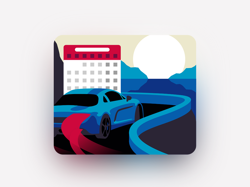 Event Calendar Illustration car luxury calendar vector illustrator flat illustration event