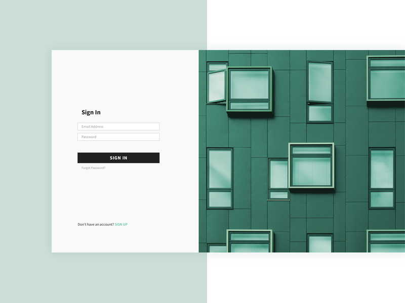 Sign In Screen for Real Estate Platform web design ui simple signinm clear sign in building green real estate