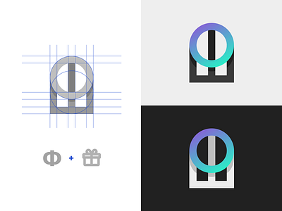 Logo for Pateting Agency branding design gradient logo simple vector white