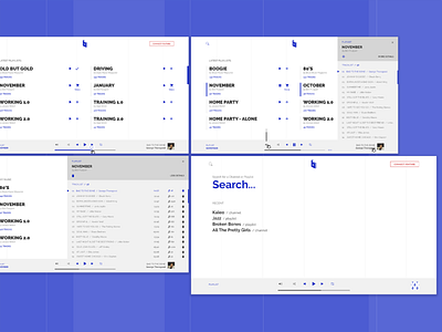 BASEMENT – Online Music Platform blue blues design interface music music app playlist playlists simple ui web white