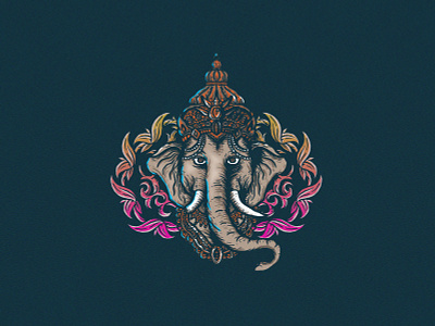 Lord Ganesh album artwork animal illustration merch design poster art tees tshirt art tshirt design