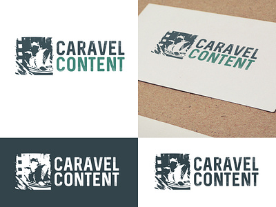 Caravel content Brand branding design flat illustration logo minimal vector