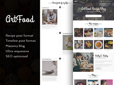 ArtFood - A Food Recipe WordPress Theme