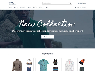 Conj Theme - Outfit Demo clean clothing e commerce envatomarket fashion gutenberg illustration minimal shop ui woocommerce wordpress wordpress theme