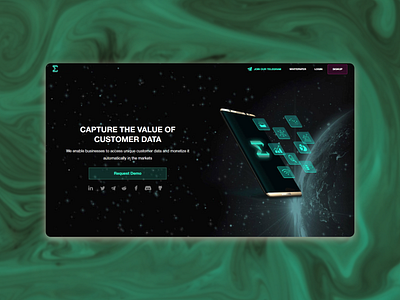 Digital startup landing page branding design ui web website