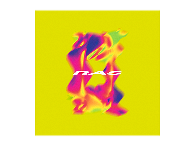 RAS 3d abstract album art bright cover art geometric gradient holographic minimal typography