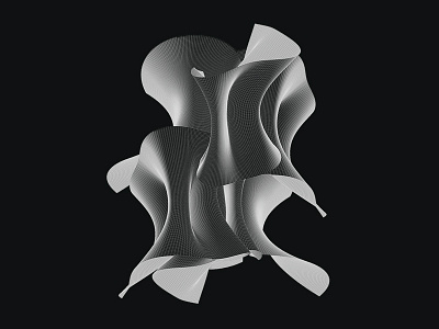 Spherical Harmonics 002 3d black and white geometric holographic minimal