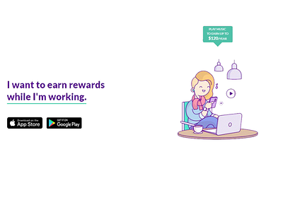 Crypto rewards design flat landing page web