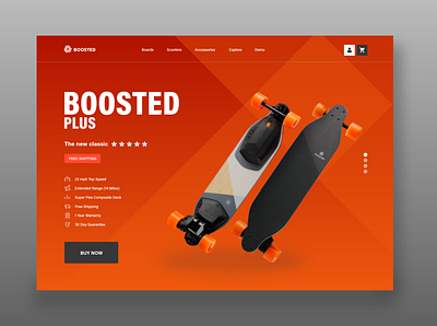 Boosted Board product page branding ecommerce productpage ui uidesign uxdesign webdesign