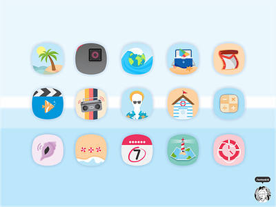 Beach mobile icon