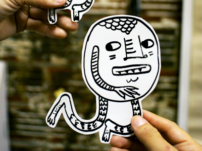 Hand drawn Monster Men Stickers