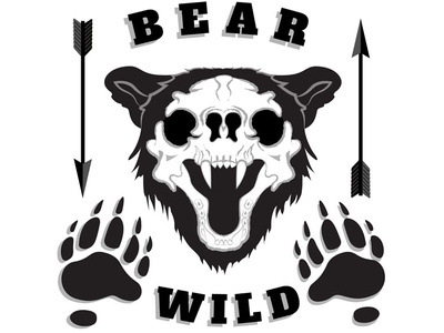 Bear Wild animal bear design illustration skull typography vector wild