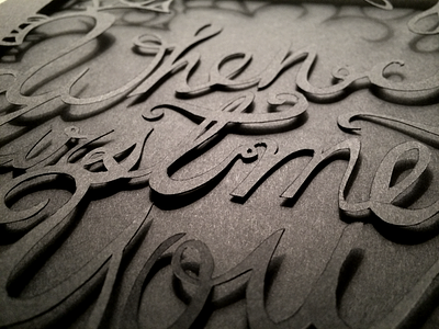 When I First Met You lettering papercutting type