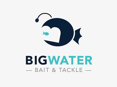 (Re)Work: Big Water Logo anglerfish bait big fish fishing identity logo mark sea shop tackle water