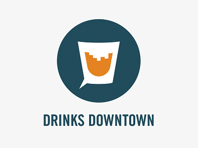 Drinks Downtown Logo brand city creative drinks identity logo networking