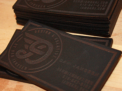 Personal leather business cards